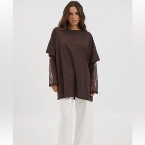 BRONZE-SNAKE AMANDA LACE OVERSIZED LAYERED LONGSLEEVED T-SHIRT 90’s WHIMSIGOTH